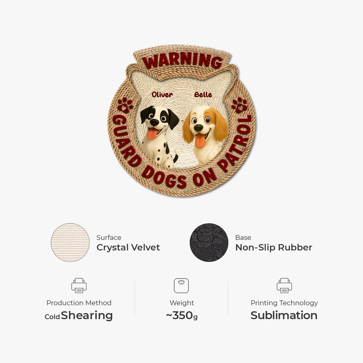 8569AUK1 3d printing effect beware guard dog on duty custom shaped doormat 8569adslbc_4