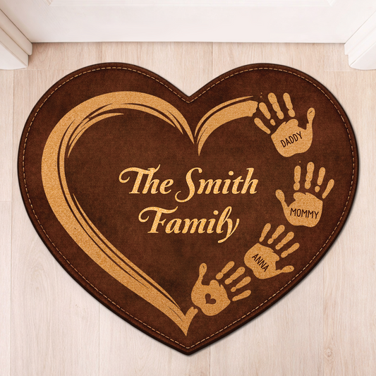 8577AUS1 3d printing effect heart shaped doormat personalized family gifts 8577adncwi