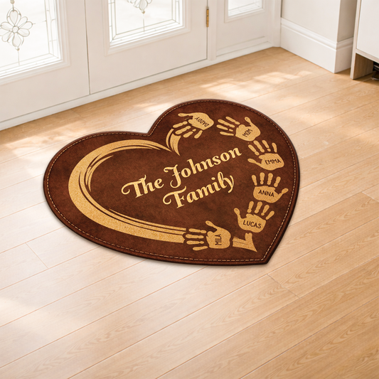 8577AUS2 3d printing effect heart shaped doormat personalized family gifts 8577adncwi