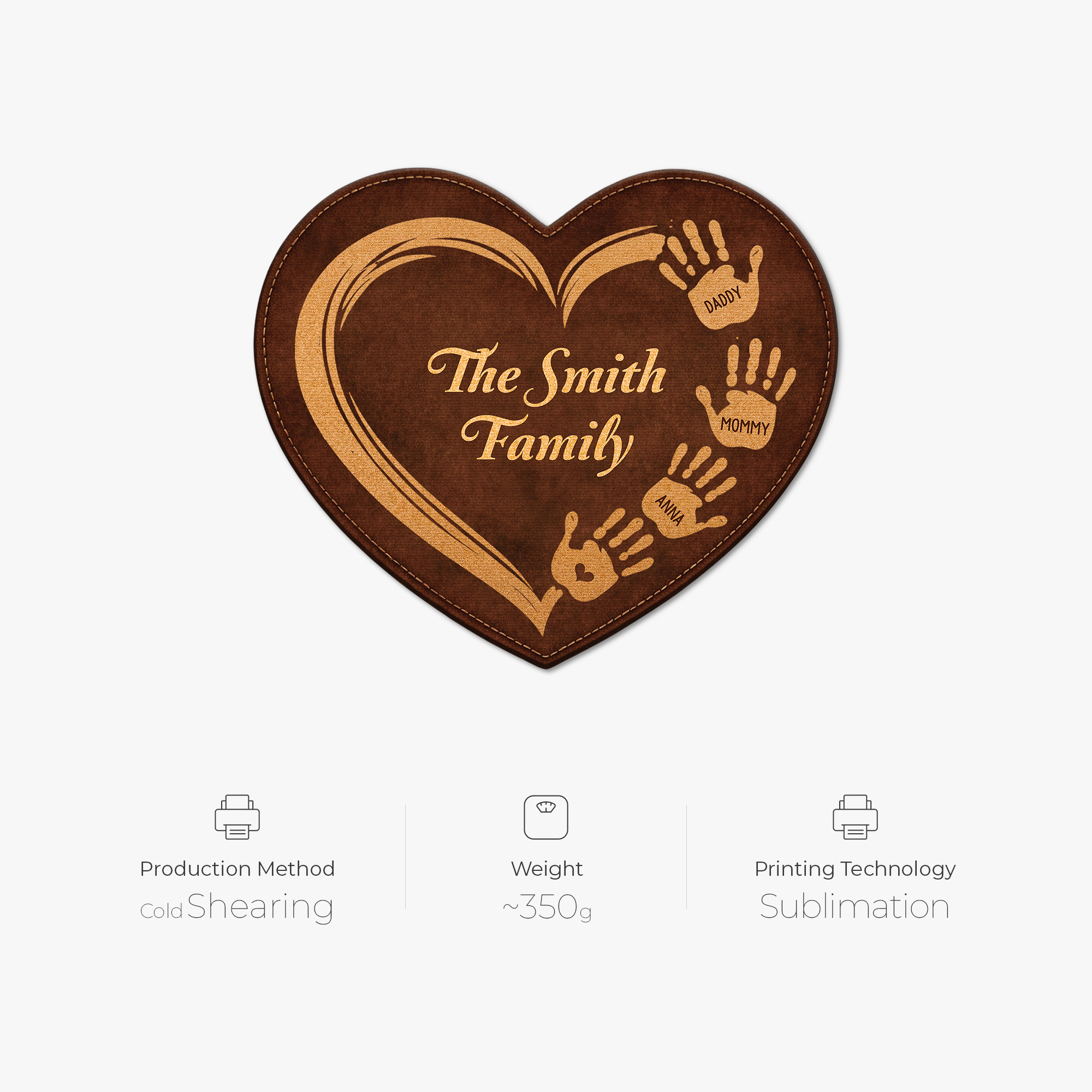 8577AUS4 3d printing effect heart shaped doormat personalized family gifts 8577adncwi