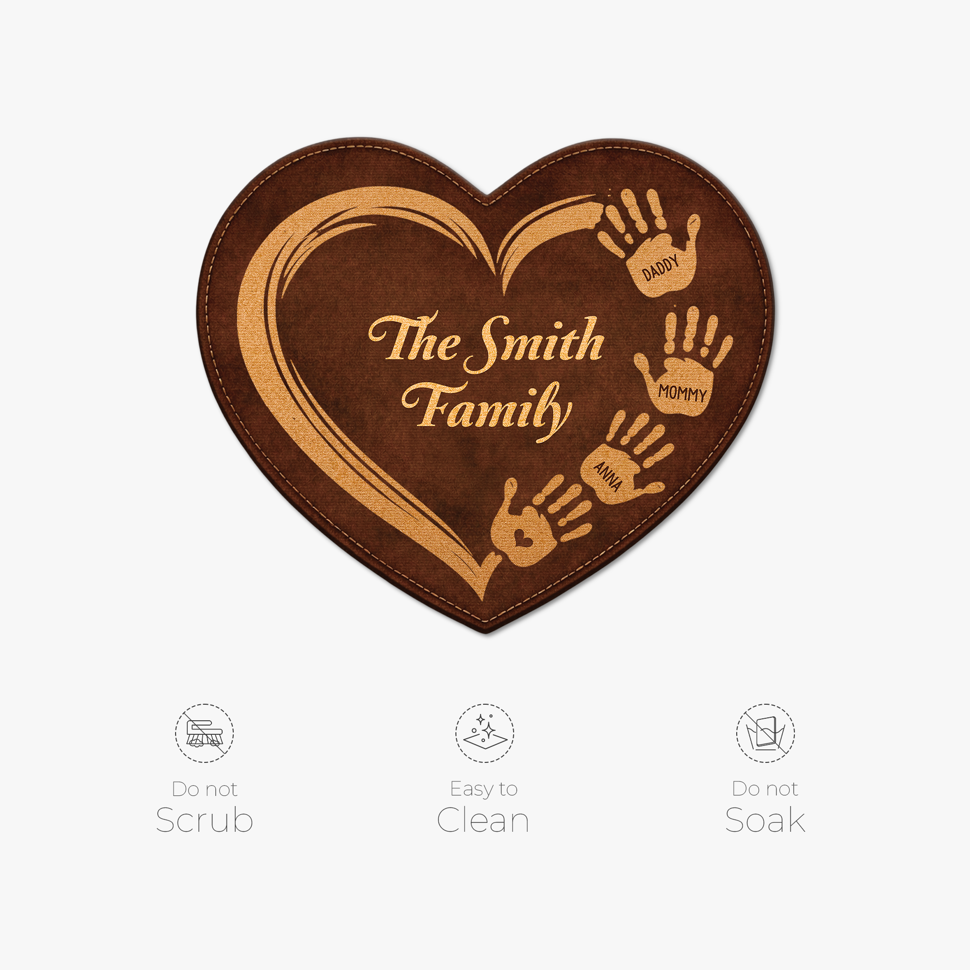 8577AUS5 3d printing effect heart shaped doormat personalized family gifts 8577adncwi