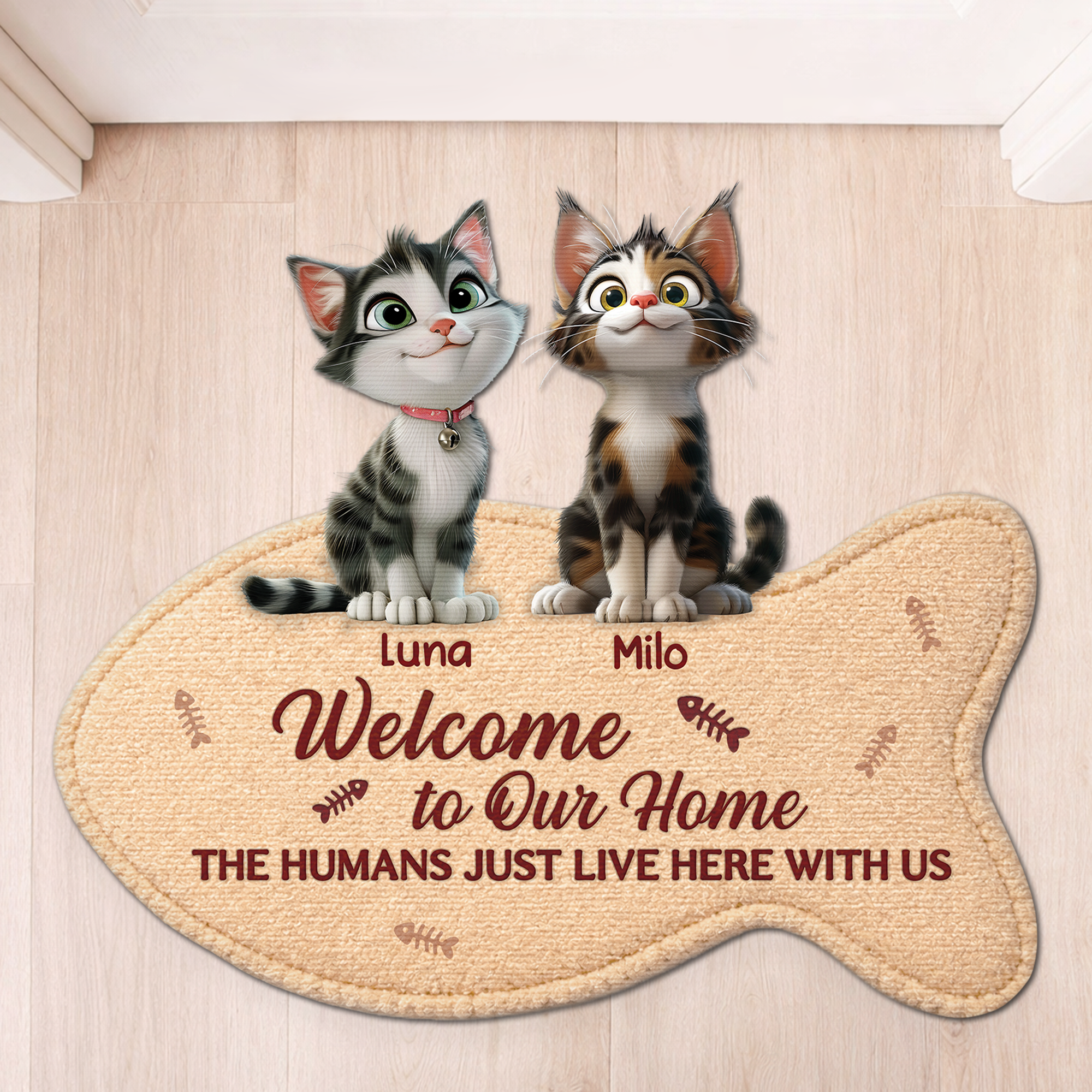 8579AUS1 welcome cat doormat custom shaped doormat gifts for cat owners 8579ad6pcd_1