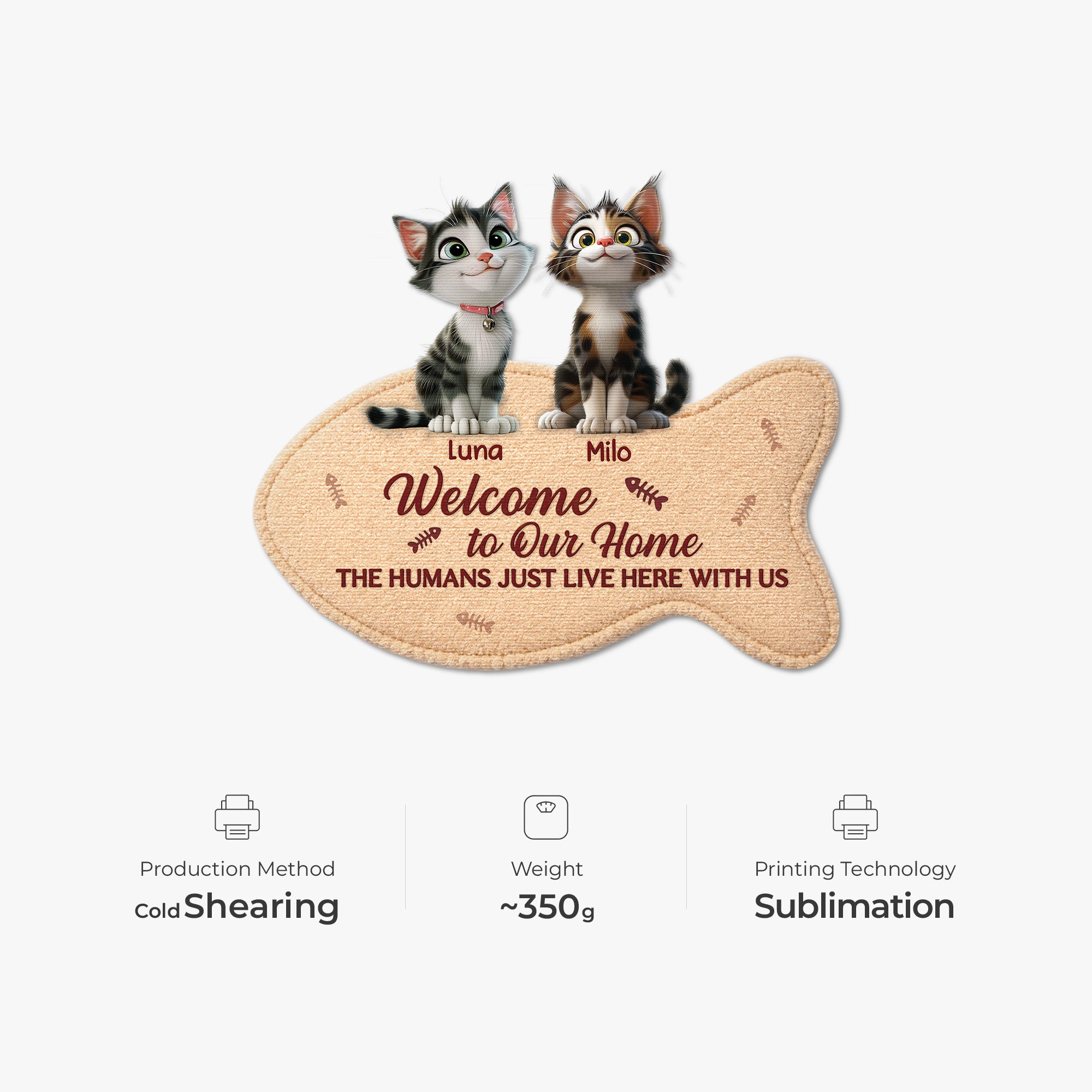 8579AUS4 welcome cat doormat custom shaped doormat gifts for cat owners 8579ad6pcd