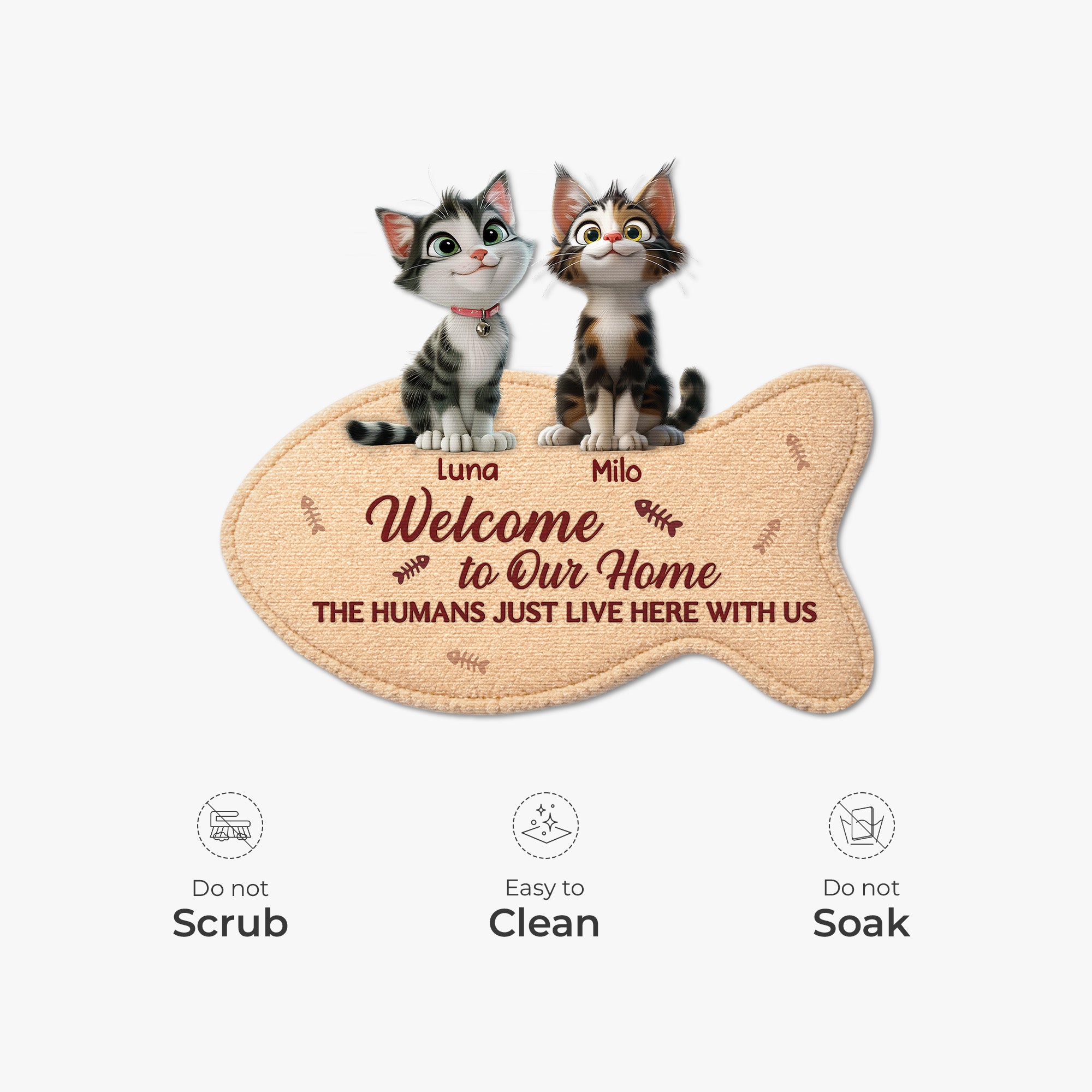 8579AUS5 welcome cat doormat custom shaped doormat gifts for cat owners 8579ad6pcd