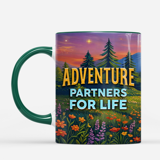 8582MUSUK2 adventure partners for life mug personalized camping gifts for couples  8582mtcbg