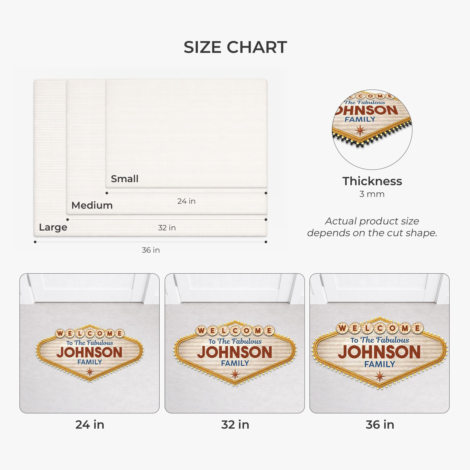 8594AUS3 3d printing effect welcome doormat_ with family name custom shaped doormat 8594adchri