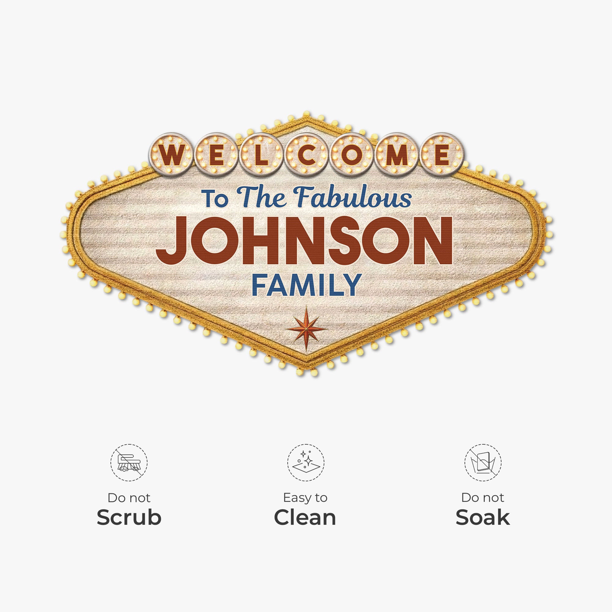 8594AUS5 3d printing effect welcome doormat_ with family name custom shaped doormat 8594adchri