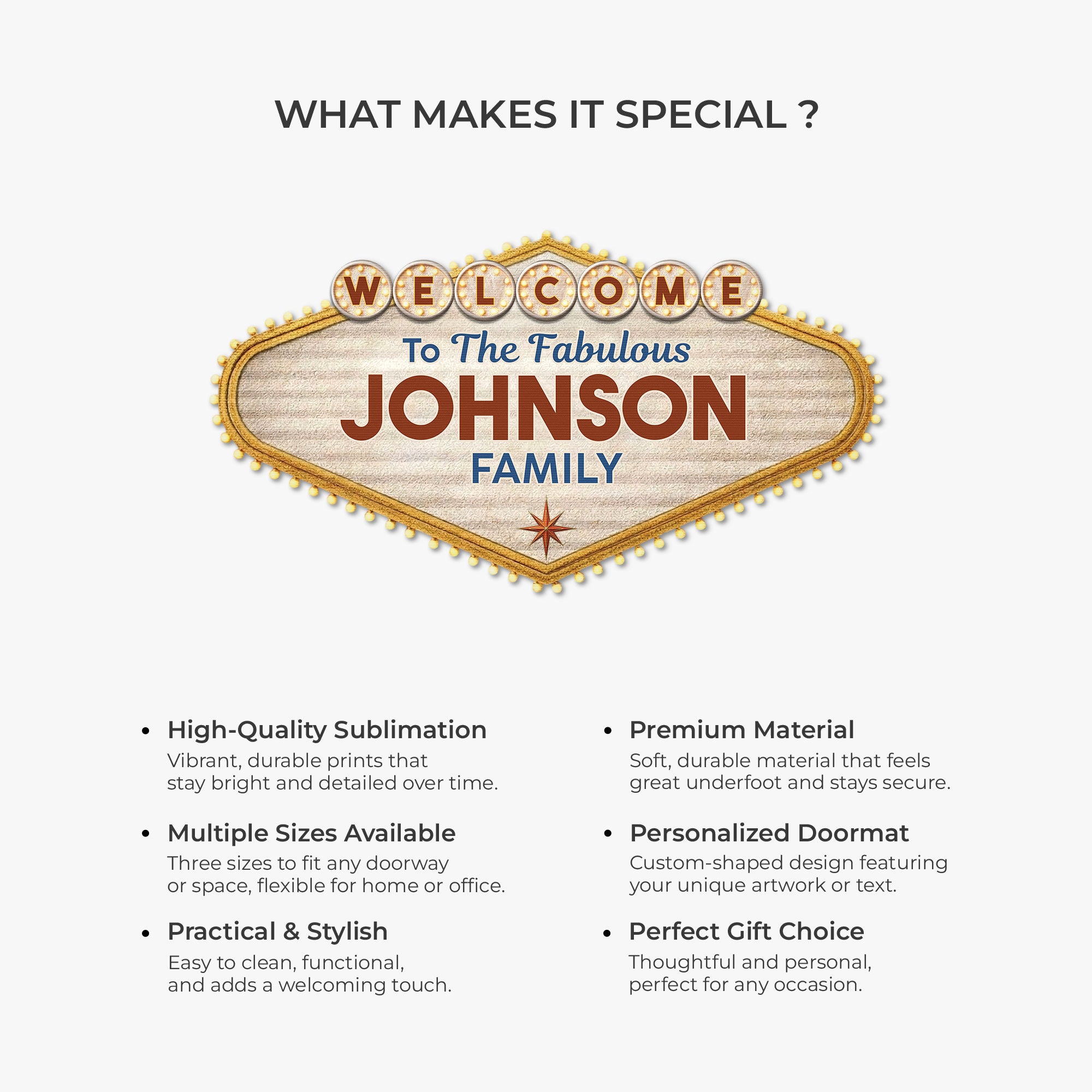 8594AUS6 3d printing effect welcome doormat_ with family name custom shaped doormat 8594adchri