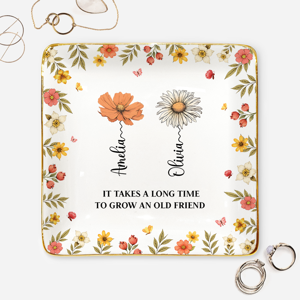 86002US1 personalized jewelry dish it takes a long time to grow an old friend 860023ftf