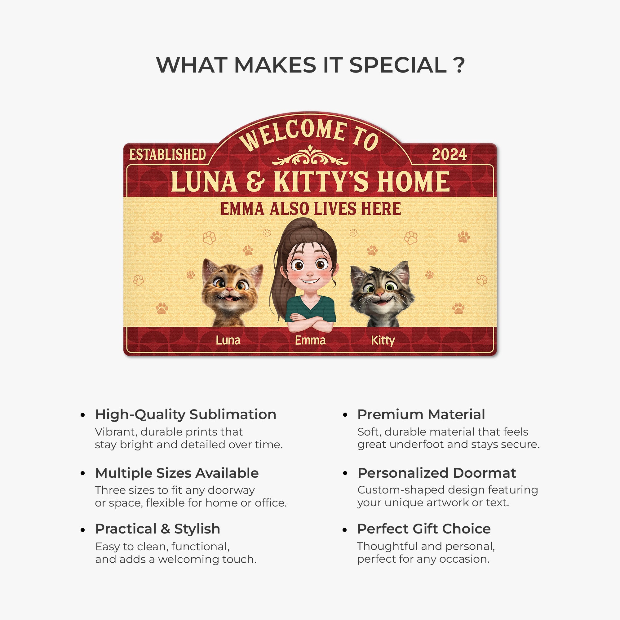 8609AUS1 custom shaped doormat personalized gifts for cat owners 8609adavmd_6
