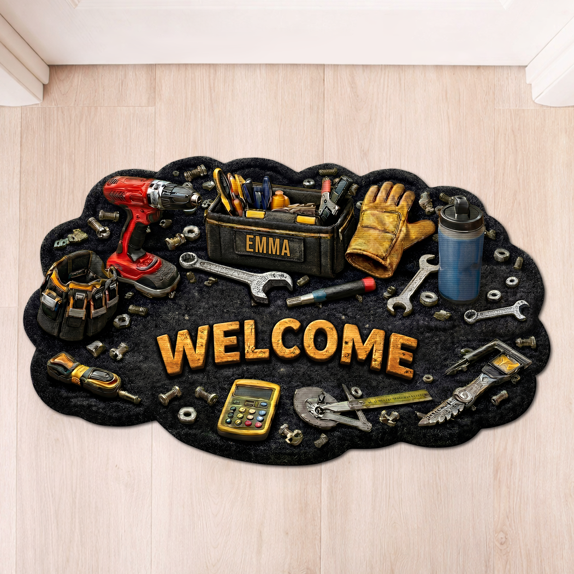 8613AUS1 3d printing effect custom shaped doormat garage gifts for dadgrandpa 8613adtdrb