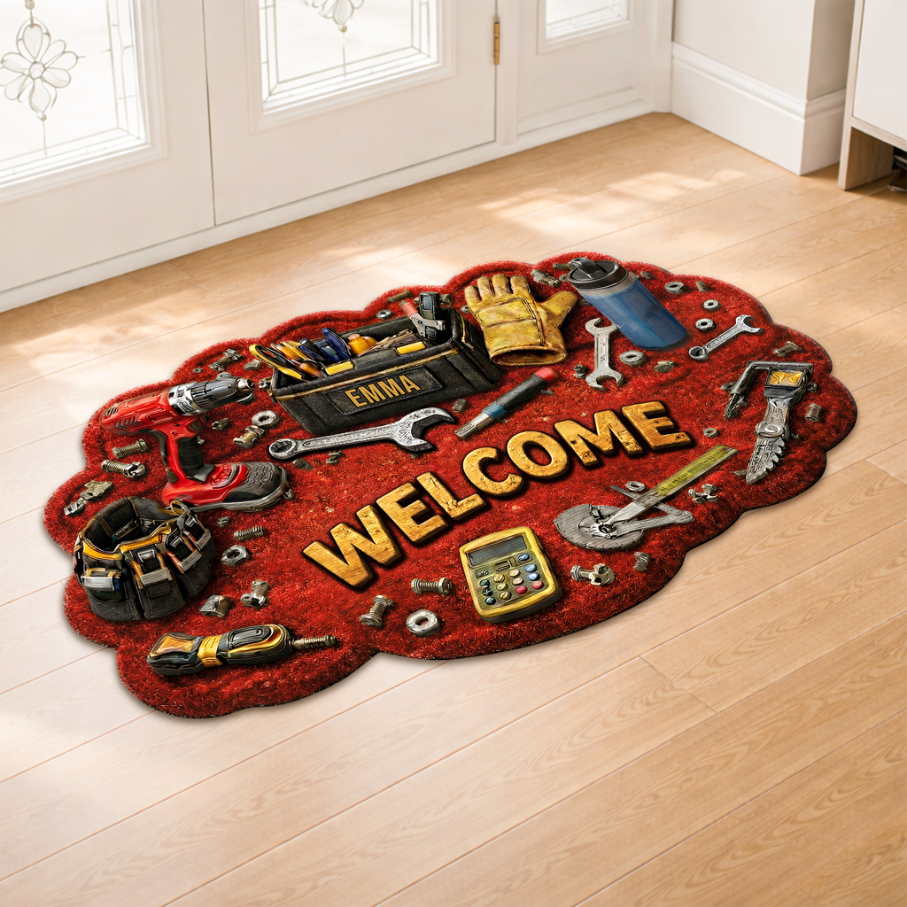 8613AUS2 3d printing effect custom shaped doormat garage gifts for dadgrandpa 8613adtdrb