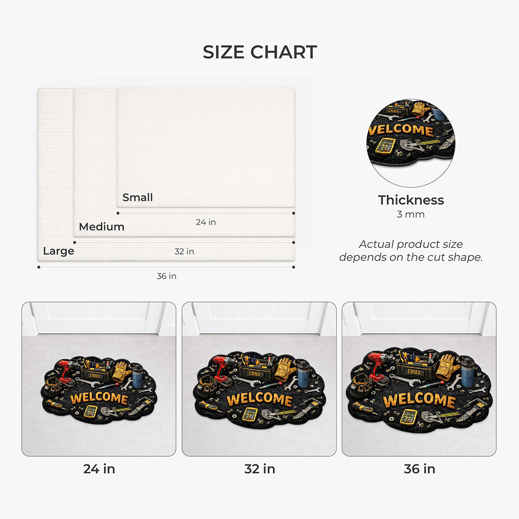 8613AUS3 3d printing effect custom shaped doormat garage gifts for dadgrandpa 8613adtdrb