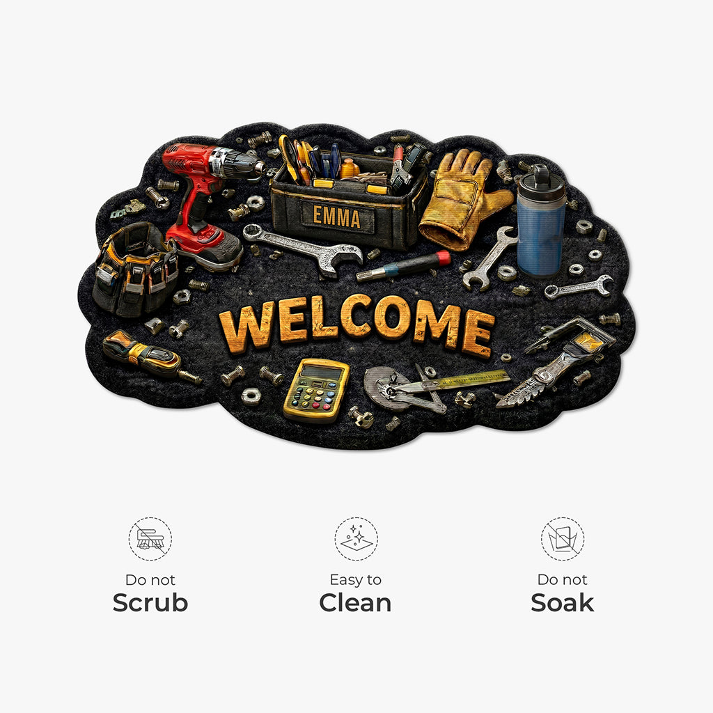 8613AUS5 3d printing effect custom shaped doormat garage gifts for dadgrandpa 8613adtdrb
