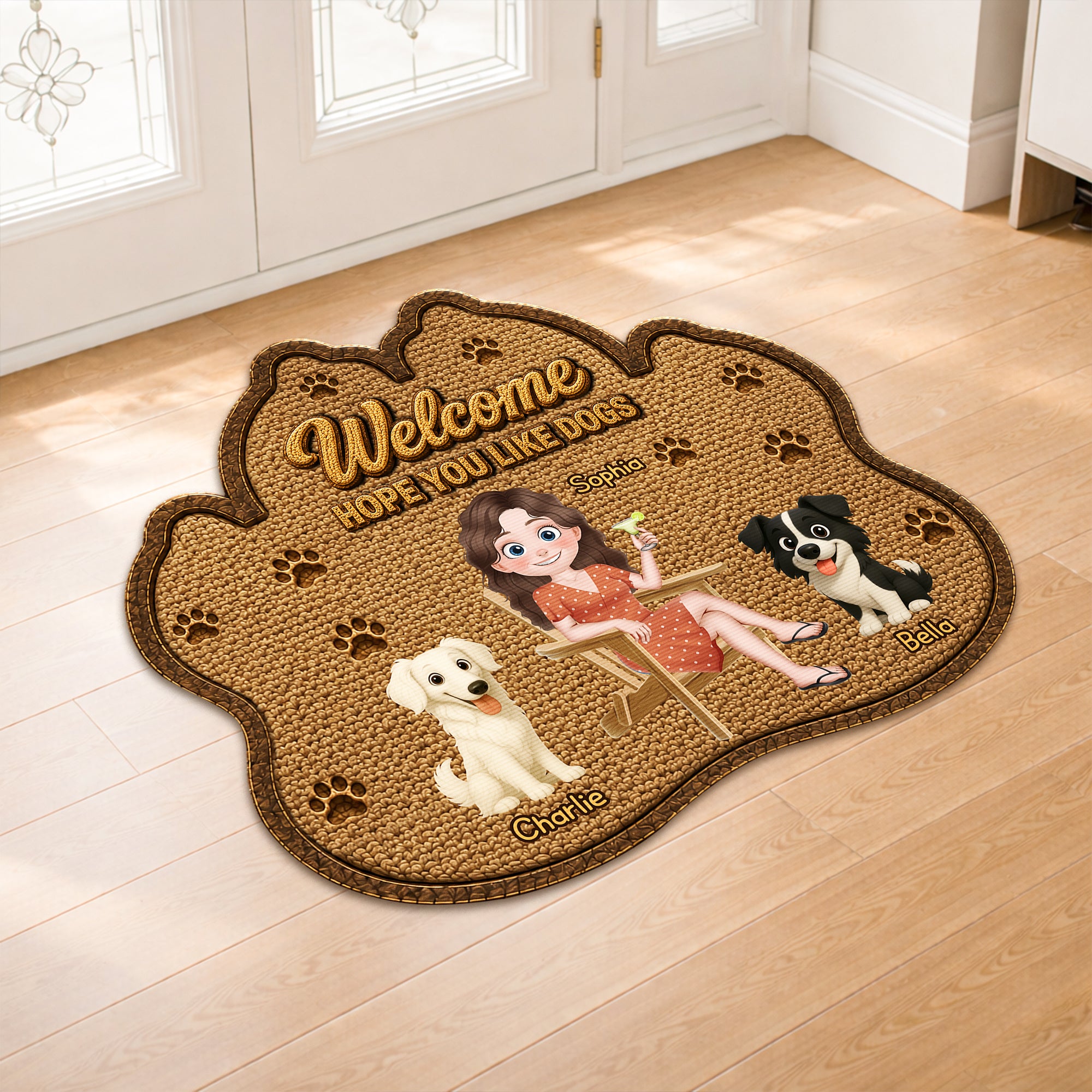 8616AUS2 custom shaped doormat personalized dog gifts for owners 8616adayrc