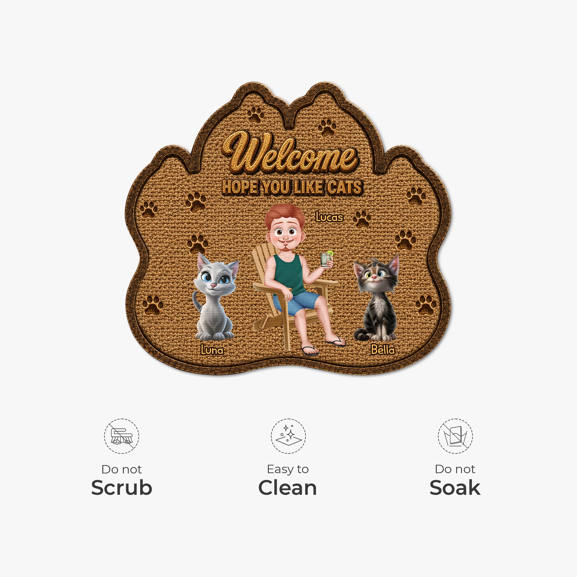 8616AUS5 custom shaped doormat personalized cat gifts for owners 8616adayrd