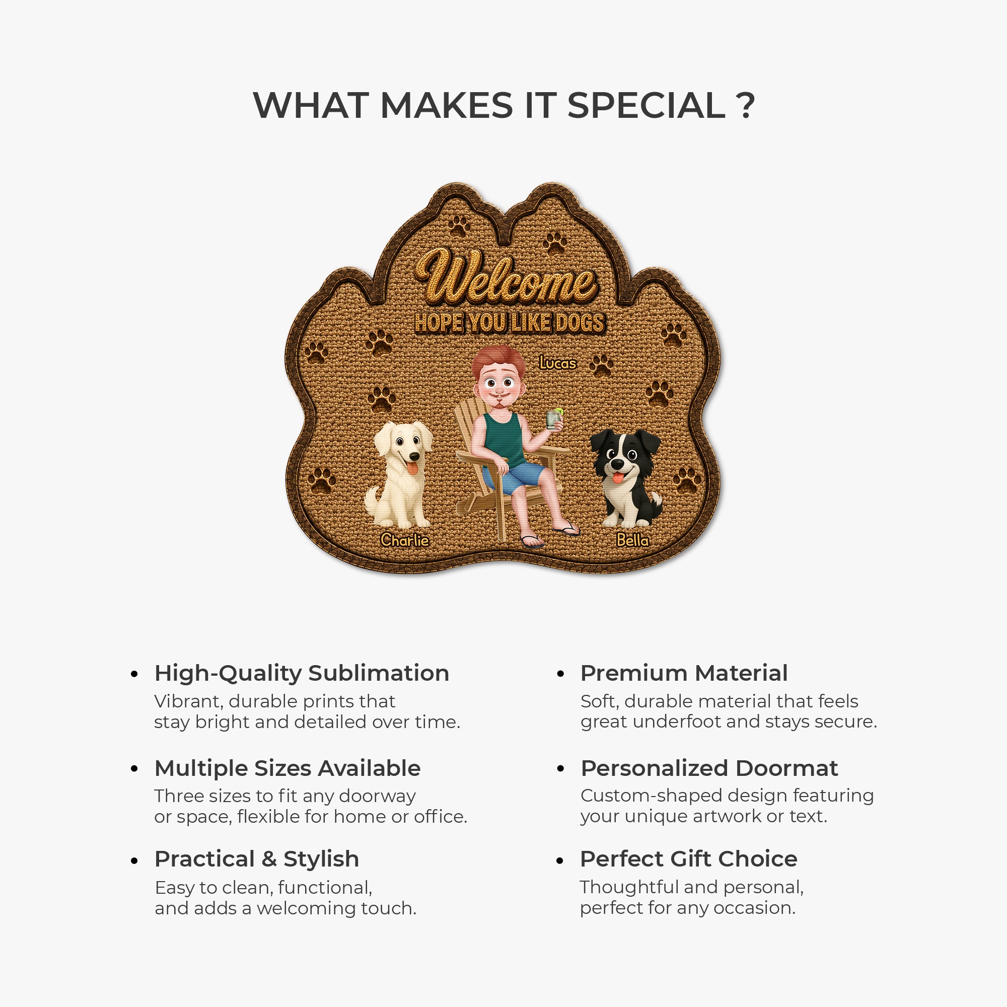 8616AUS6 custom shaped doormat personalized dog gifts for owners 8616adayrc