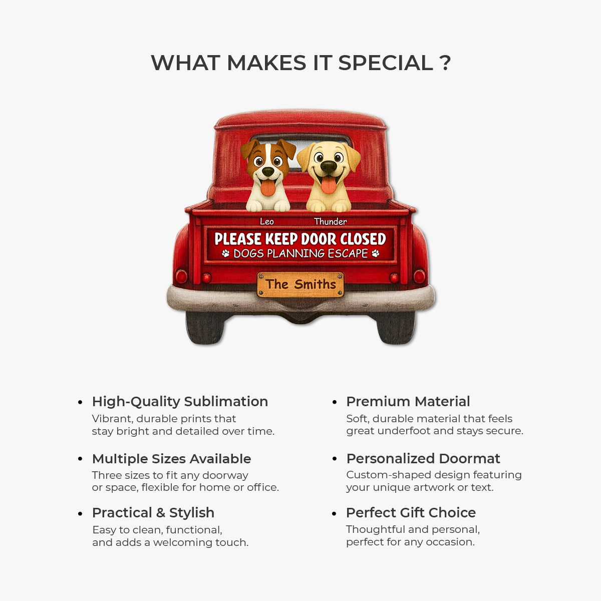 8624AUS6 personalized custom shaped doormat dogs planning escape doormat 8624ad8qbc