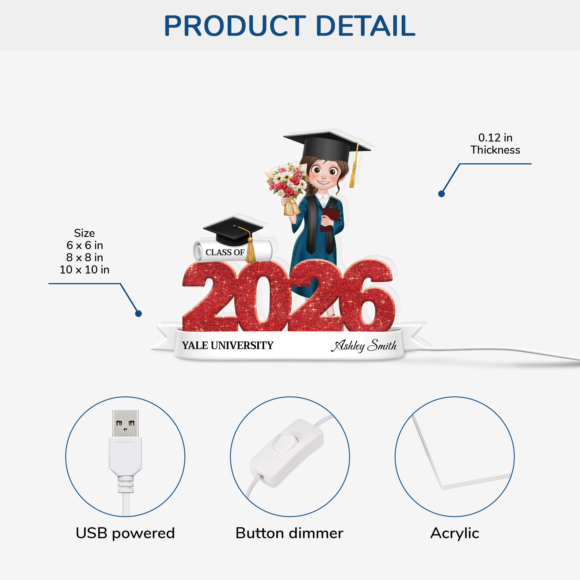8634LUS3 graduation light box personalized graduation gifts for himher 8634l6ena