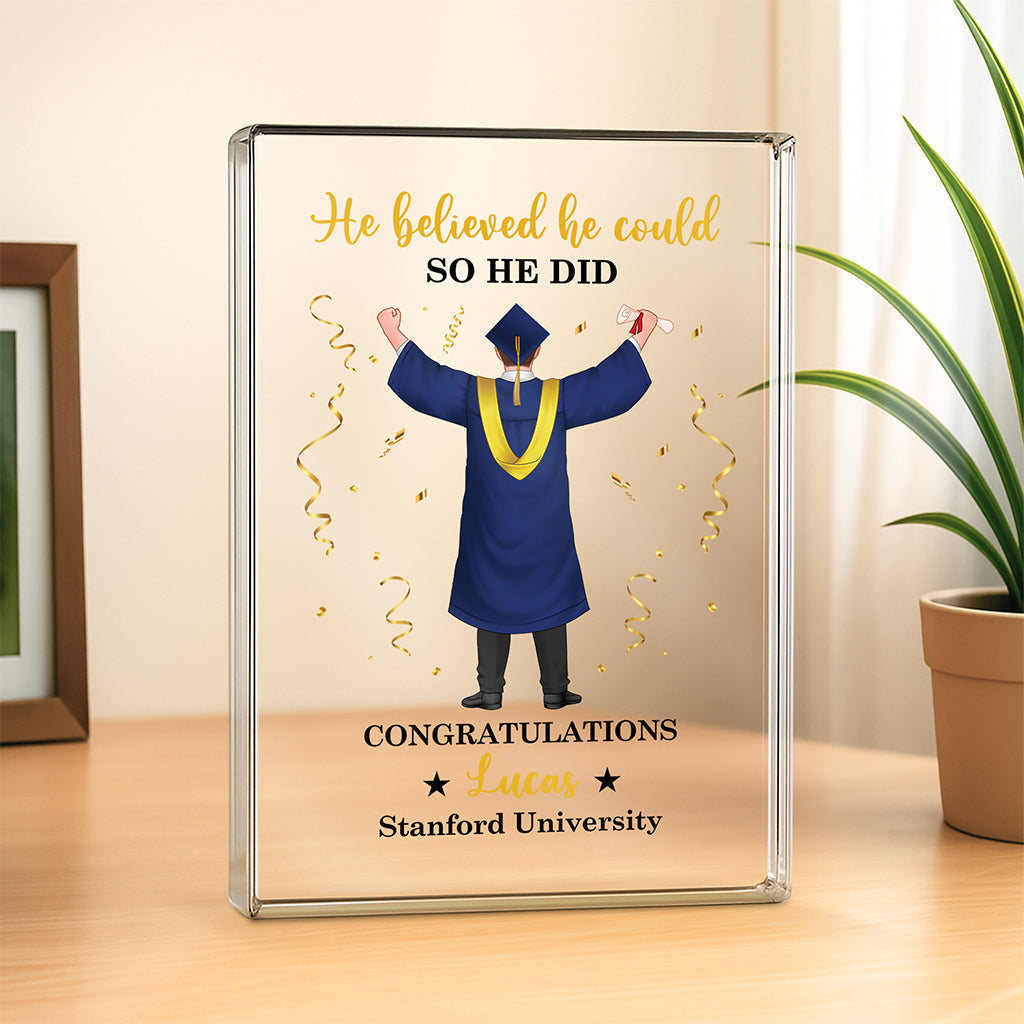 8635RUS2 custom rectangle acrylic plaque she believed she could so she did _graduation gifts 8635r6dca