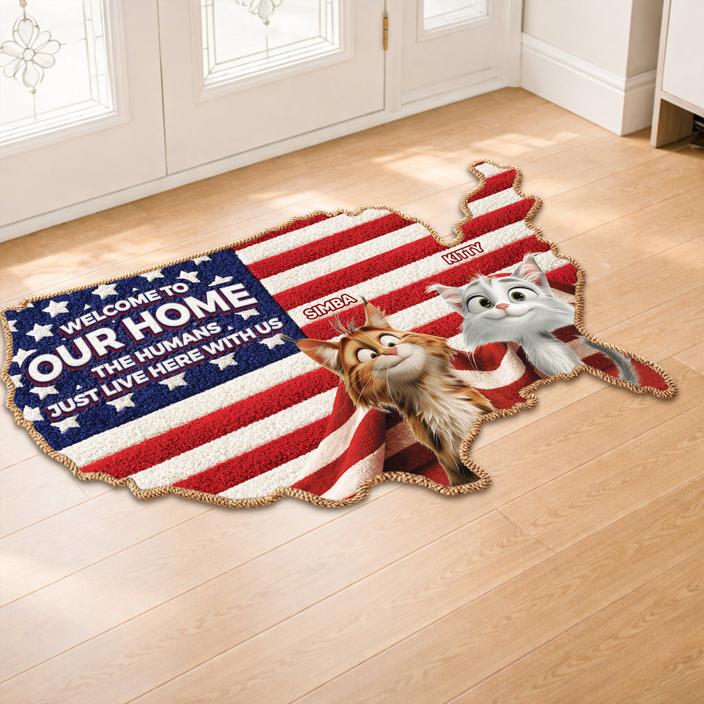 8655AUS2 3d printing effect custom shaped doormat 4th of july gifts for cat lovers 8655adspzd