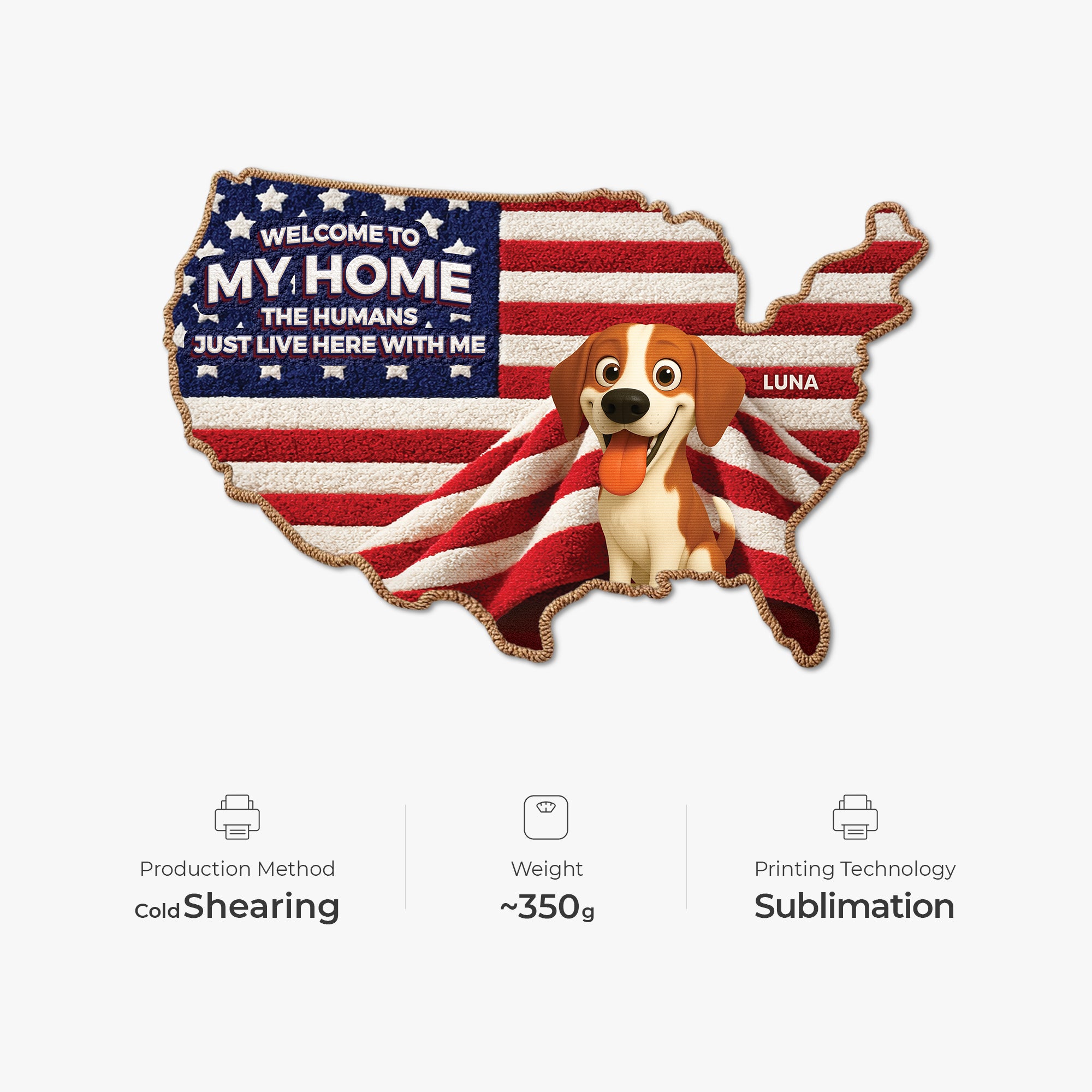 8655AUS4 3d printing effect custom shaped doormat 4th of july gifts for dog lovers 8655adspzc