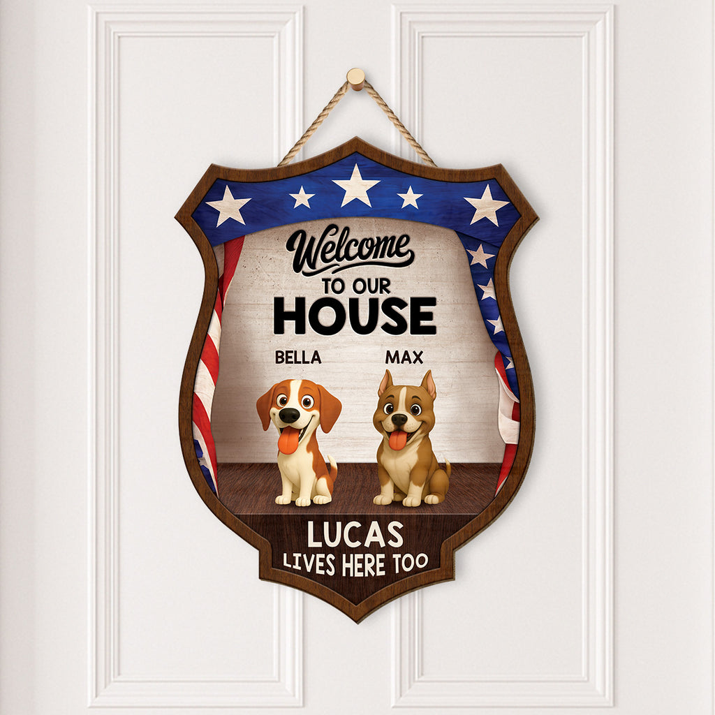 8657QUS2 3d printing effect custom wood signs 4th of july gifts for dog lovers 8657qslmc