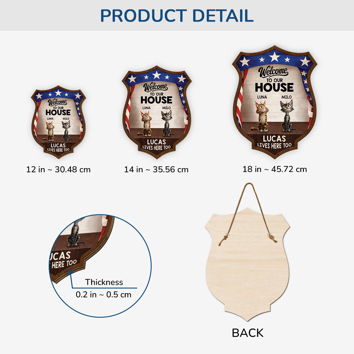 8657QUS3 3d printing effect custom wood signs 4th of july gifts for cat lovers 8657qslmd