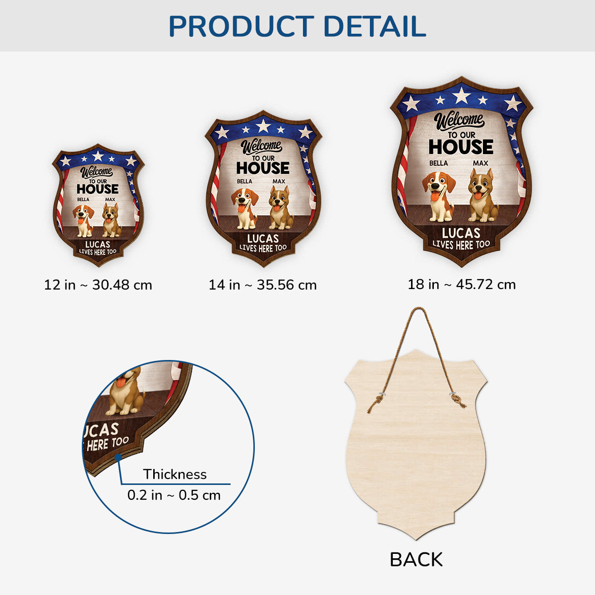 8657QUS3 3d printing effect custom wood signs 4th of july gifts for dog lovers 8657qslmc