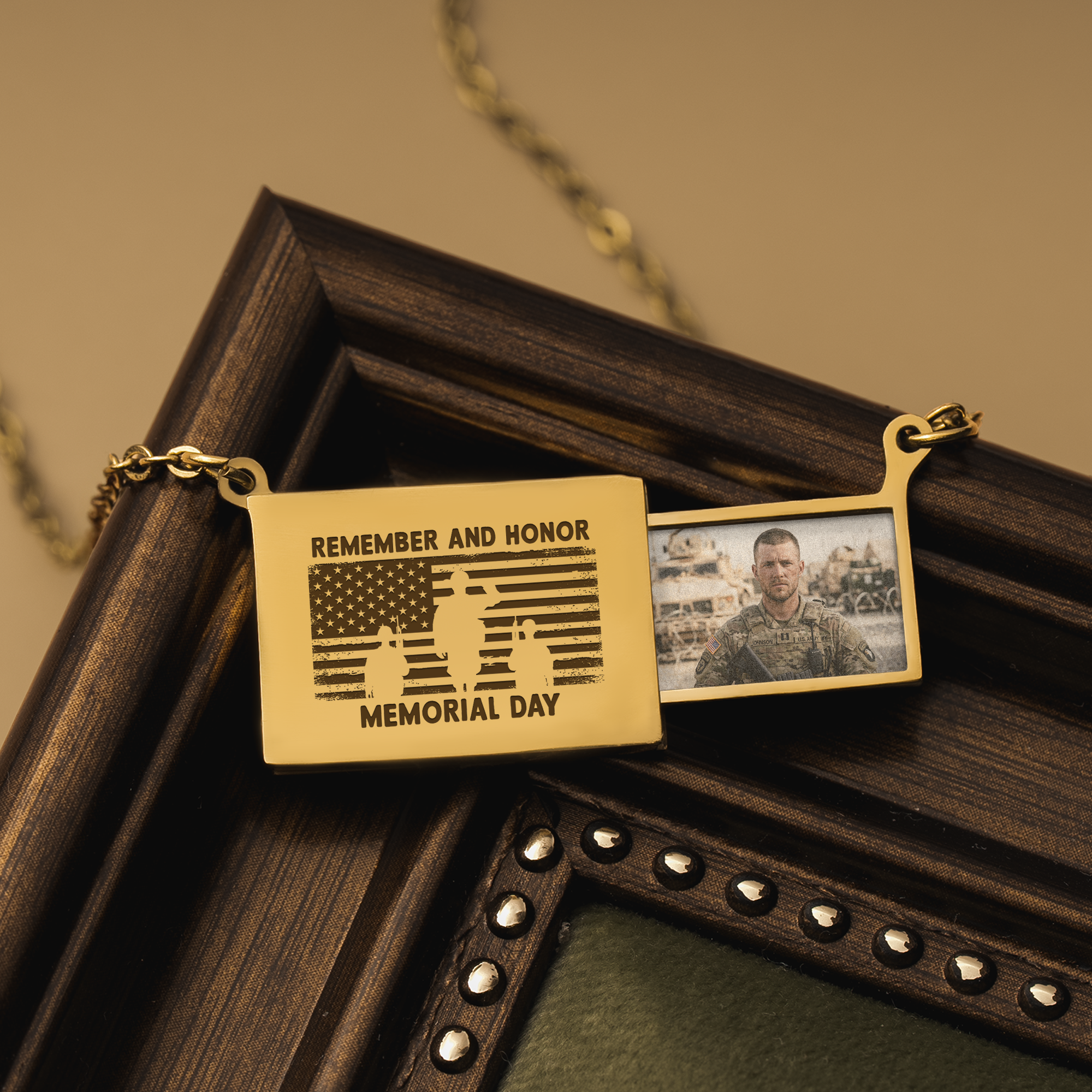 8659JUS2 military memorial day necklace_ with photo personalized 4th of july gifts 8659jsfnb