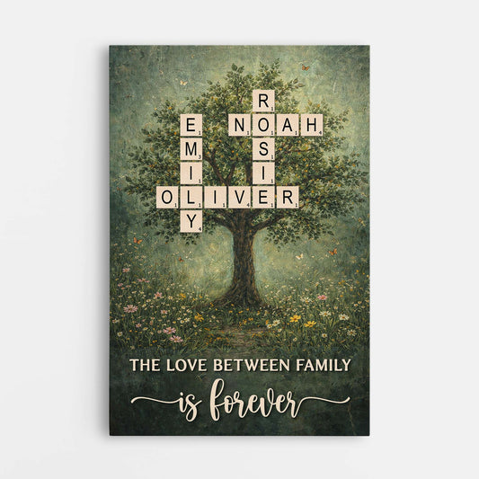 8664CUS1 family crossword wall art personalized family tree canvas gift 8664c3qzf