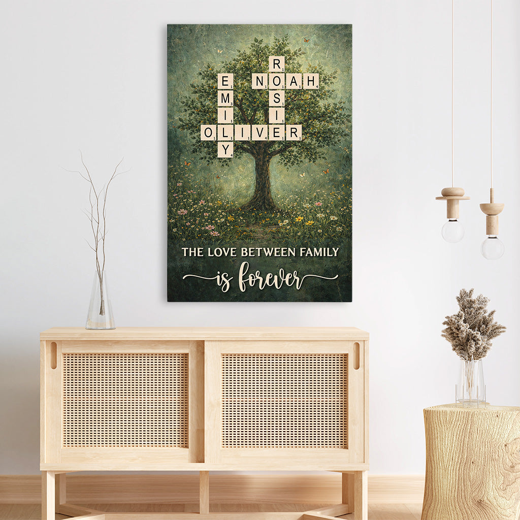 8664CUS3 family crossword wall art personalized family tree canvas gift 8664c3qzf
