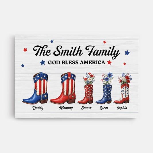 8668CUS1 god bless america custom canvas independence day gift_ for family 8668cnpli
