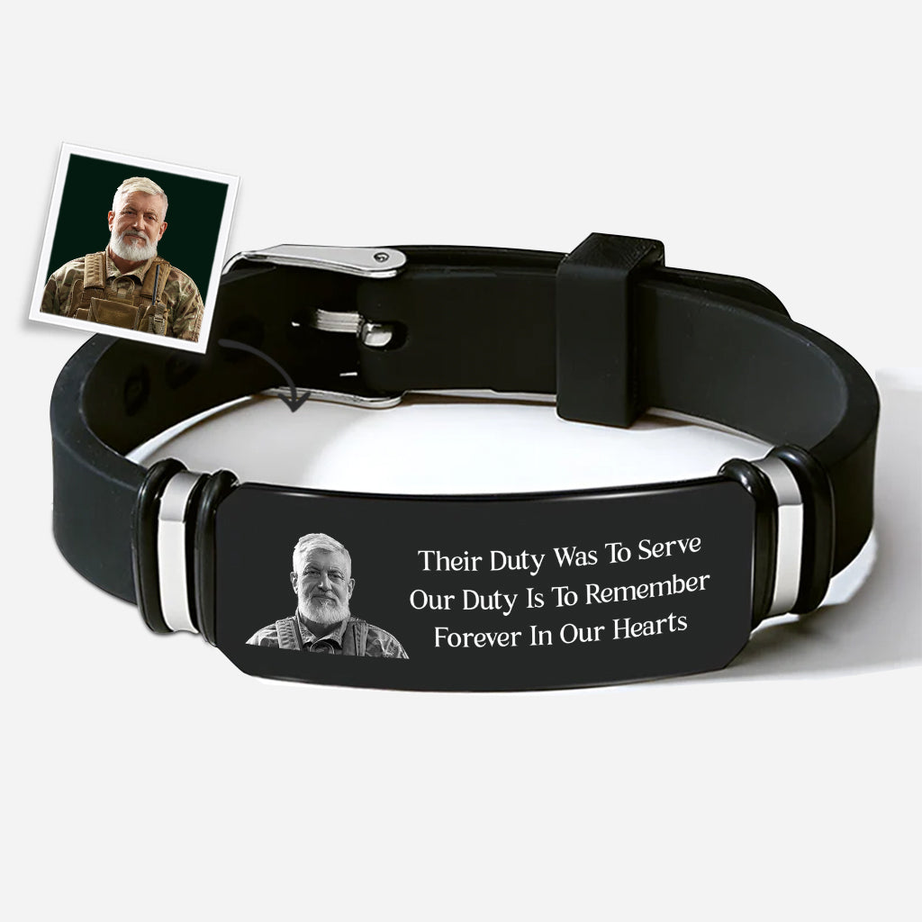 8695JUS1 personalized memory bracelet with picture military memorial gifts 8695jtv5b
