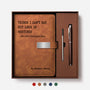 8712MUS1 leather notebook and pen set personalized office gifts for coworkers 8712moapno
