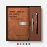 8712MUS1 leather notebook and pen set personalized office gifts for coworkers 8712moapno