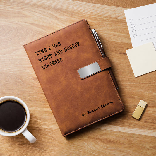 8712MUS2 leather notebook and pen set personalized office gifts for coworkers 8712moapno