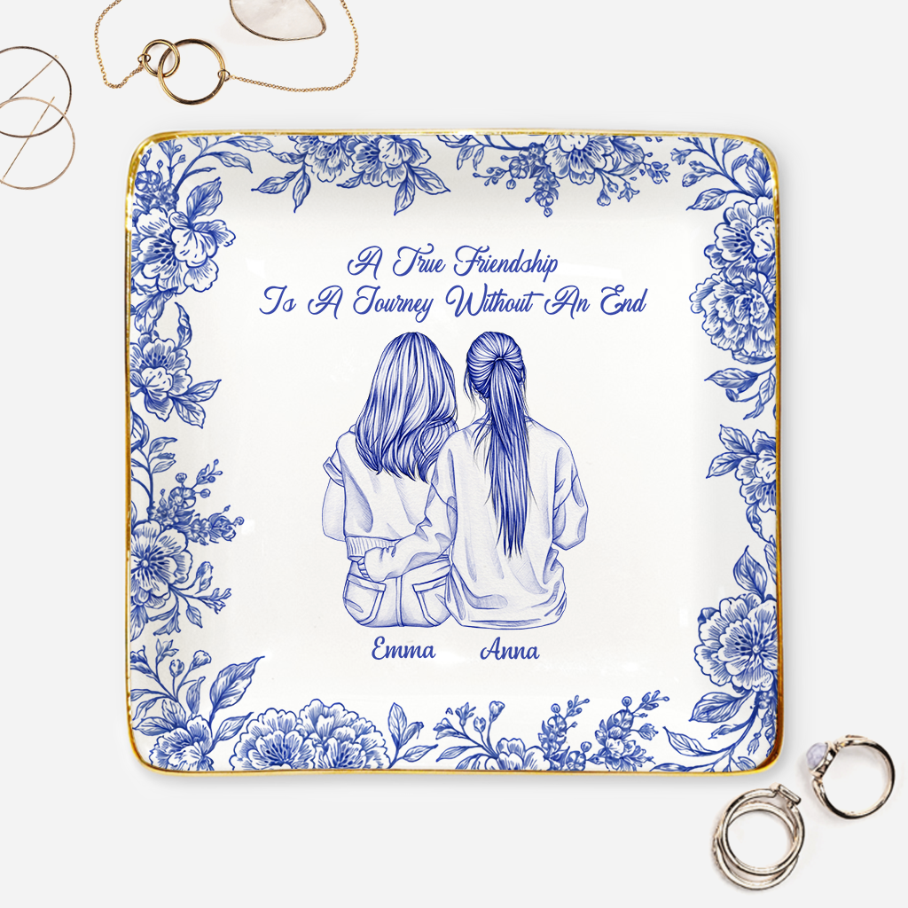 87152US1 a true friendship is a journey without an end custom jewelry dish gift for friend 87152ahcf