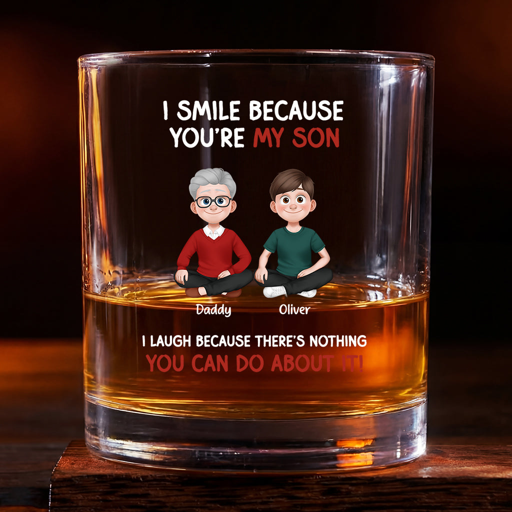 8716IUS1 i smile because you are my son whiskey glass personalized gifts for son 8716indnk_fd0ab31a 4f20 44e2 8131 6eaa4f8871e7