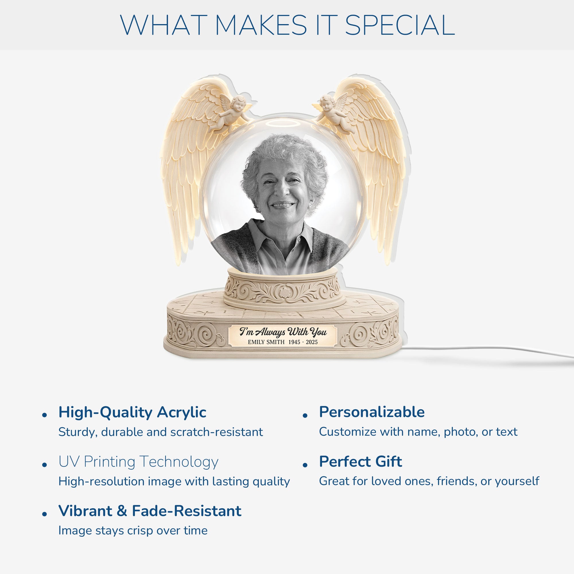 8719LUS3 3d printing effect personalized memorial light box gifts for loss of momdad 8719laqla