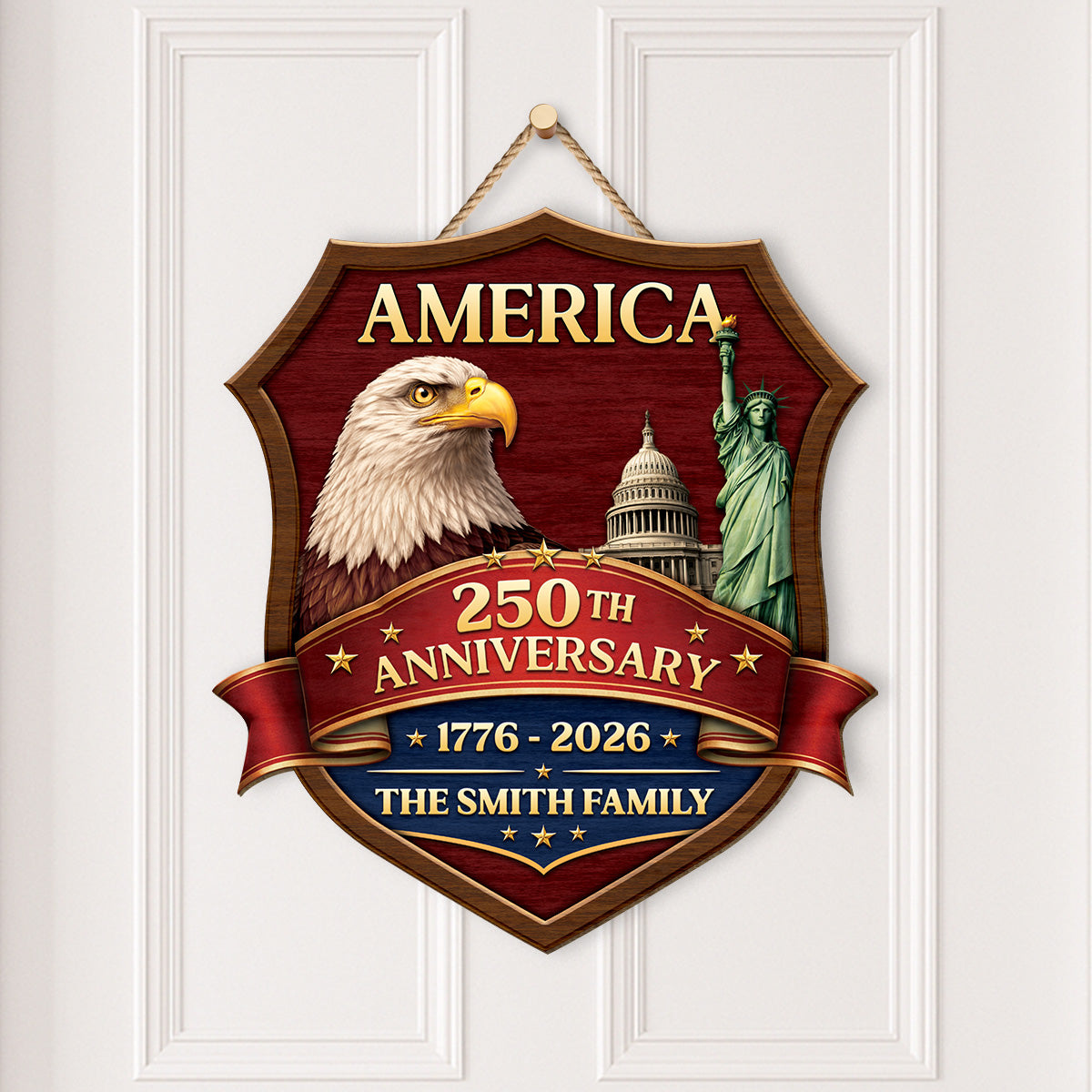 8733QUS2 america 250th anniversary wood sign personalized 4th of july gifts for family 8733qslmi