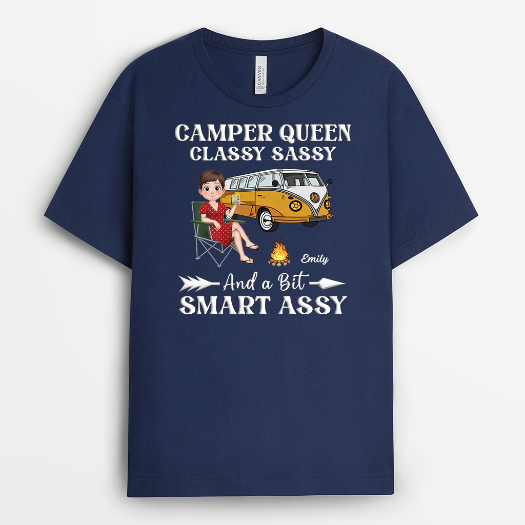 8745AUS2 camper queen shirt personalized camping gifts for women 8745a8fca