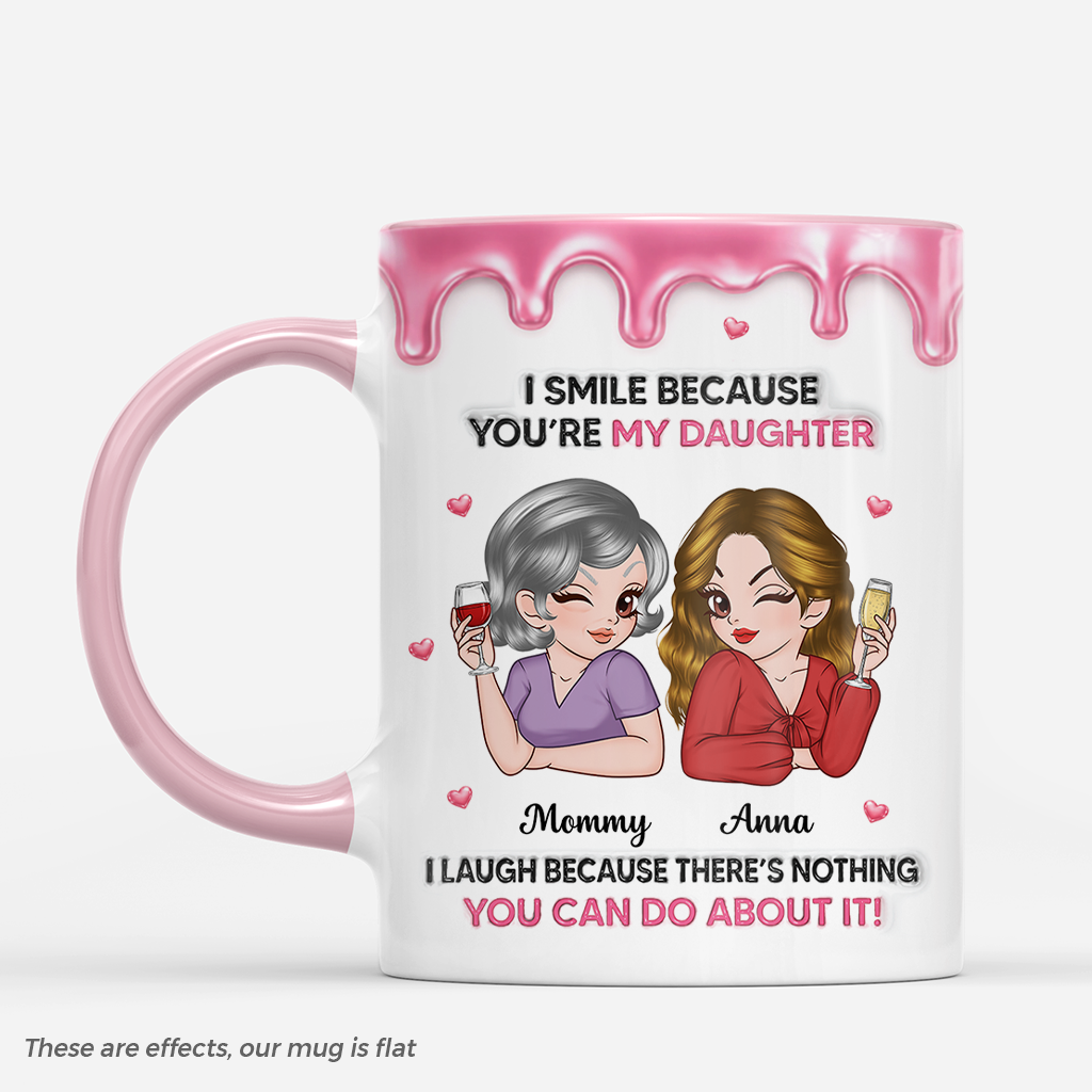 8752MUS1 3d printing effect custom mom and daughter mugs_ i smile because youre my daughter 8752m6hwa