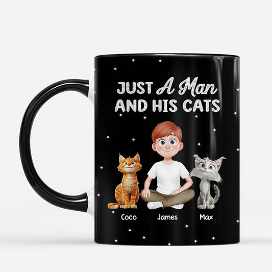 8756MUS1 just a girl and her cat mug personalized cat mom gifts 8756m6psd