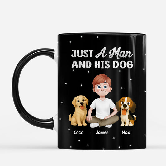 8756MUS1 just a man and his dog mug personalized dog dad gifts 8756m6psc