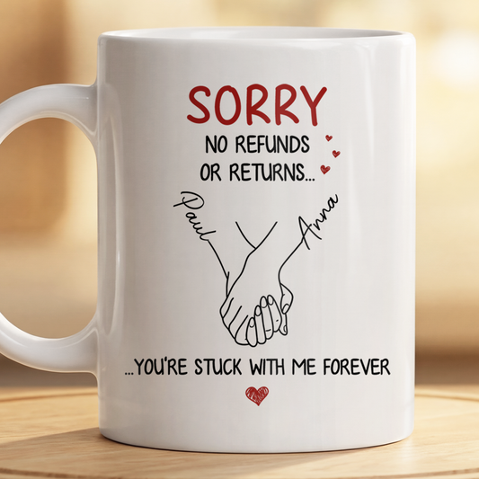 8767MUS2 youre stuck with me forever mug with names custom gifts for couples 8767mchcg
