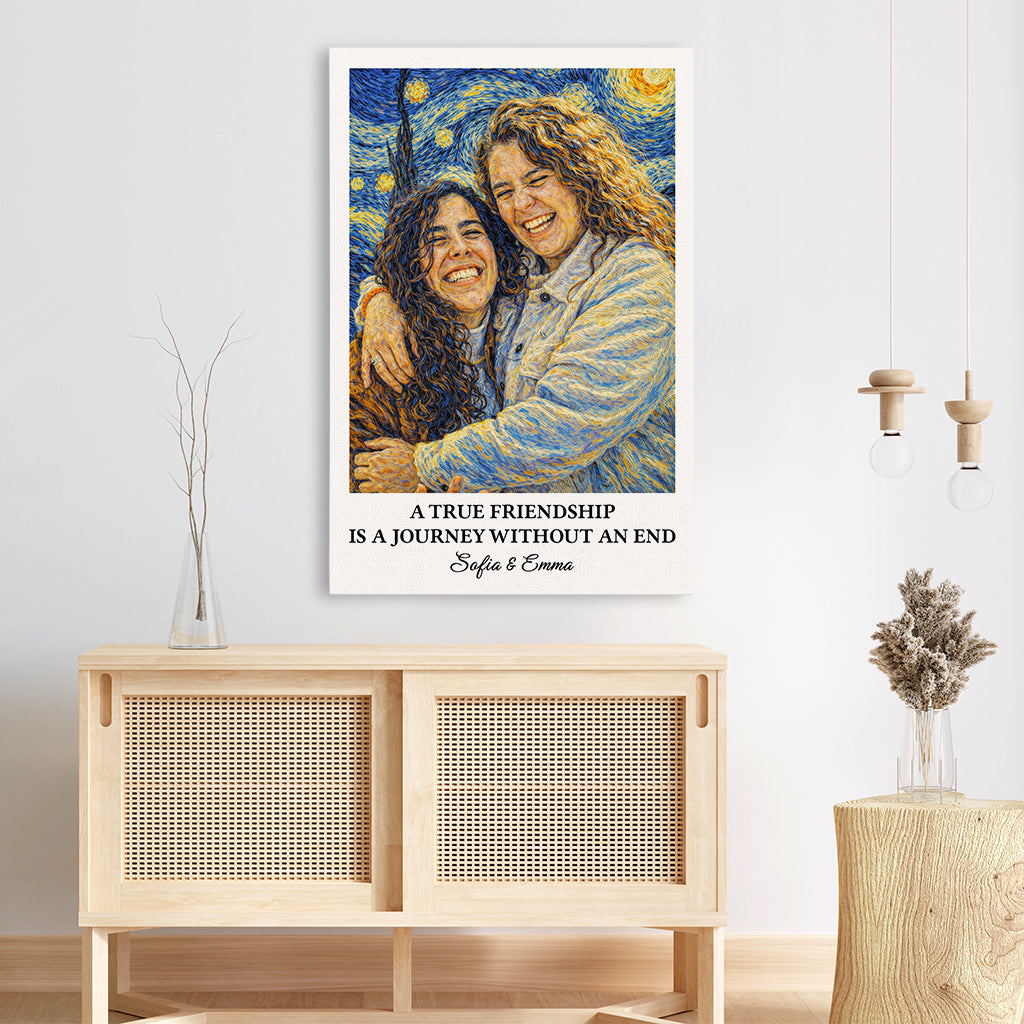 8772CUS3 turn your photo into van gogh art custom canvas best friend gifts 8772ccpcf