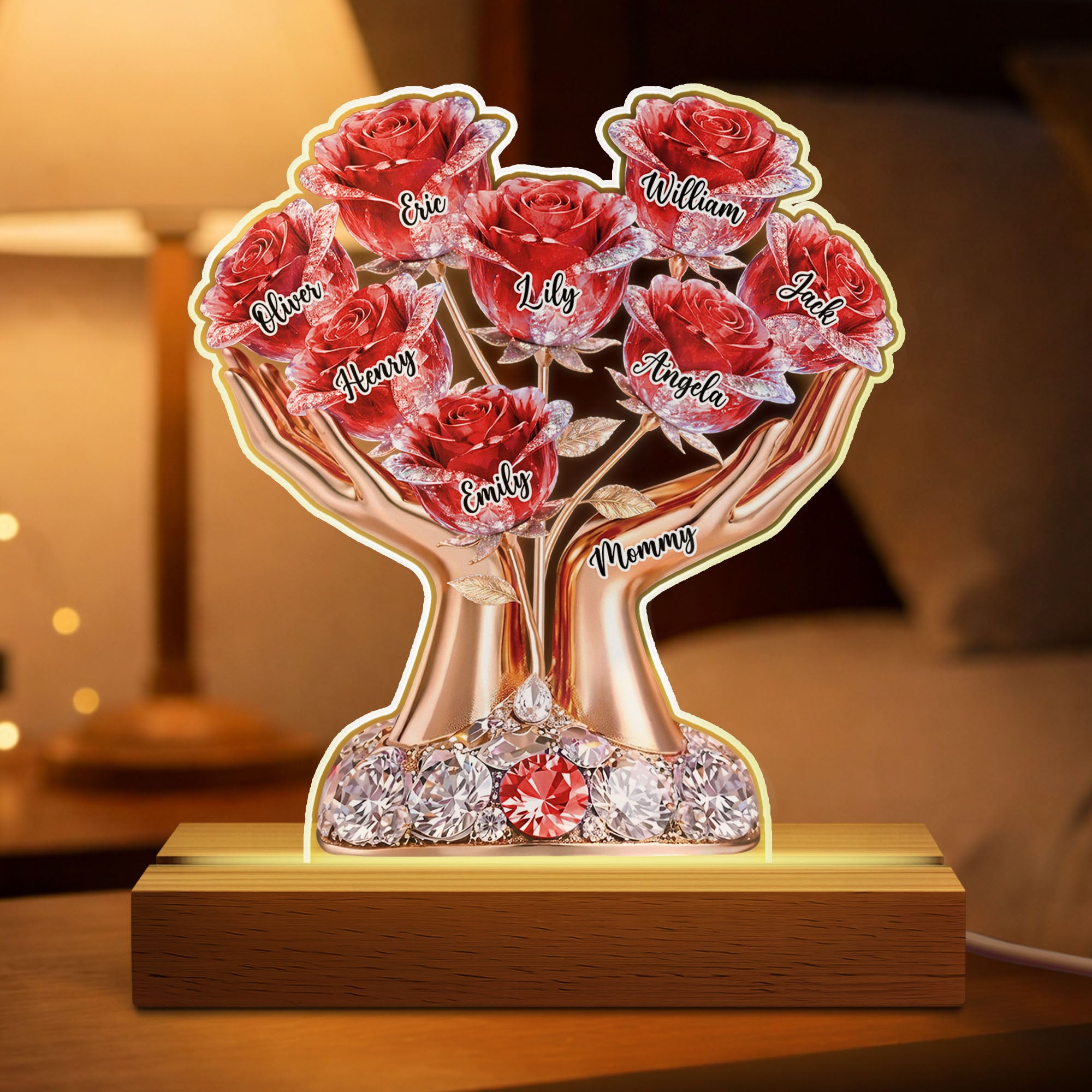 8779LUS1 3d printing effect led rose night light custom gifts for momgrandma 8779ltdsa