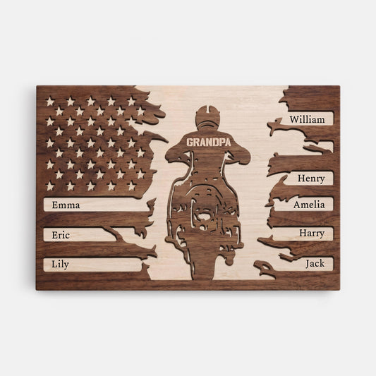 8811CUS1 3d printing effect custom canvas for dadgrandpa fathers day motorcycle gifts_ 8811cnprb