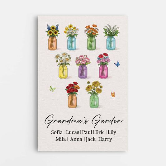 8814CUS1 moms garden personalized_ canvas mothers day gift for momgrandma 8814calca